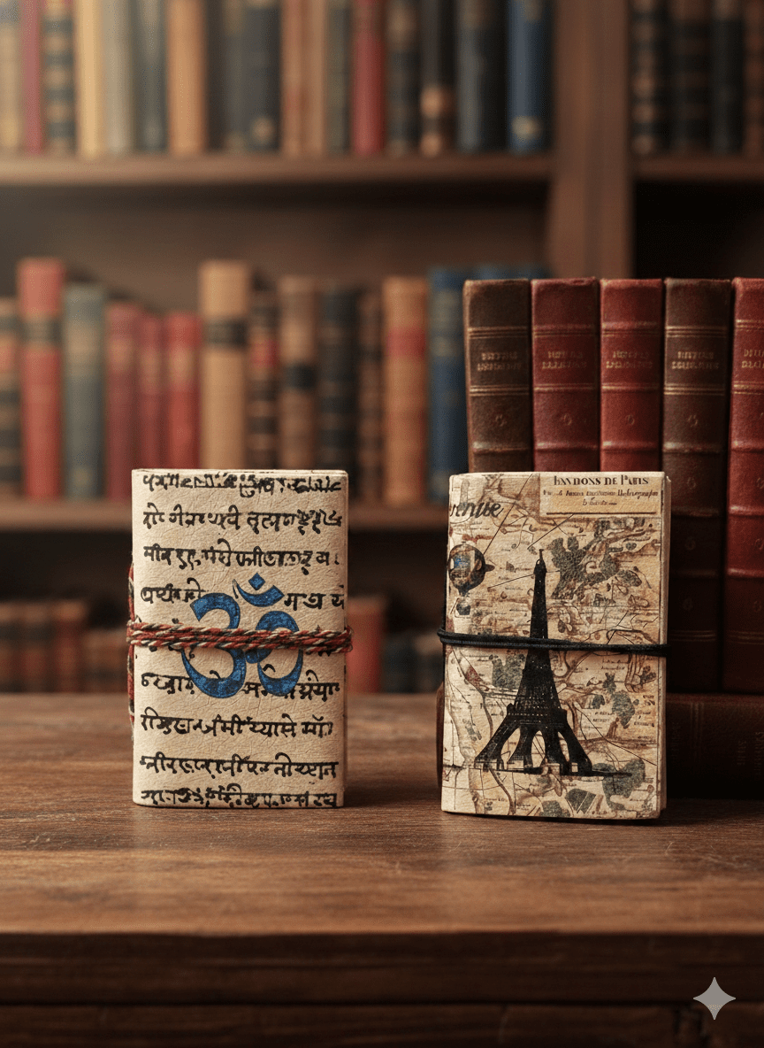 Mini Recycled Paper Journal Pack of 2 – Notebooks & Notepads on Brown Living™. SKU: OEP2533993a. Img 12.