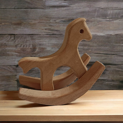 Mini Swing Horse For Toddlers | Learning Balance & Coordination – Wooden Toys on Brown Living™. SKU: S_HRS. Img 2.