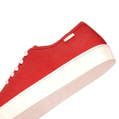 Minimal Red Mens Sneaker Lace Up | Verified Sustainable by Brown Living™