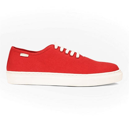 Minimal Red Mens Sneaker Lace Up | Verified Sustainable by Brown Living™