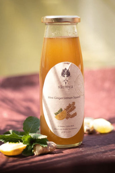 Mint Ginger Lemon Squash – Health & Energy Drinks on Brown Living™. SKU: Ginge_600ml1001. Img 2.