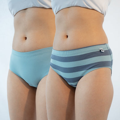Mint & Ice Cotton Hipsters – Pack of 2 – Womens Accessories on Brown Living™. SKU: 003BAsky - NavyXS. Img 1.