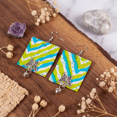Minty Lemonade Handmade Earrings – Fresh Artisan Statement Jewelry – Jewellery on Brown Living™. SKU: AMEARMintyLemonade. Img 5.