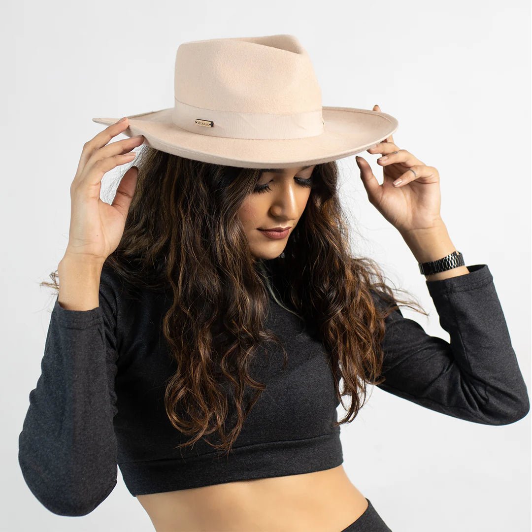 Mirage Fedora Hat | Classic Structured Fedora For Travel & Everyday St – Womens Hat on Brown Living™. SKU: MBNL006007. Img 3.