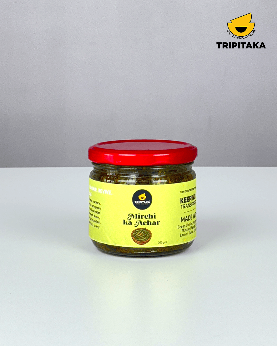 Mirchi ka Achar | Indian Green Chilli Pickle | Spicy & Tangy | 250 g – Pickles & Chutney on Brown Living™. SKU: TP-PK-MC. Img 1.