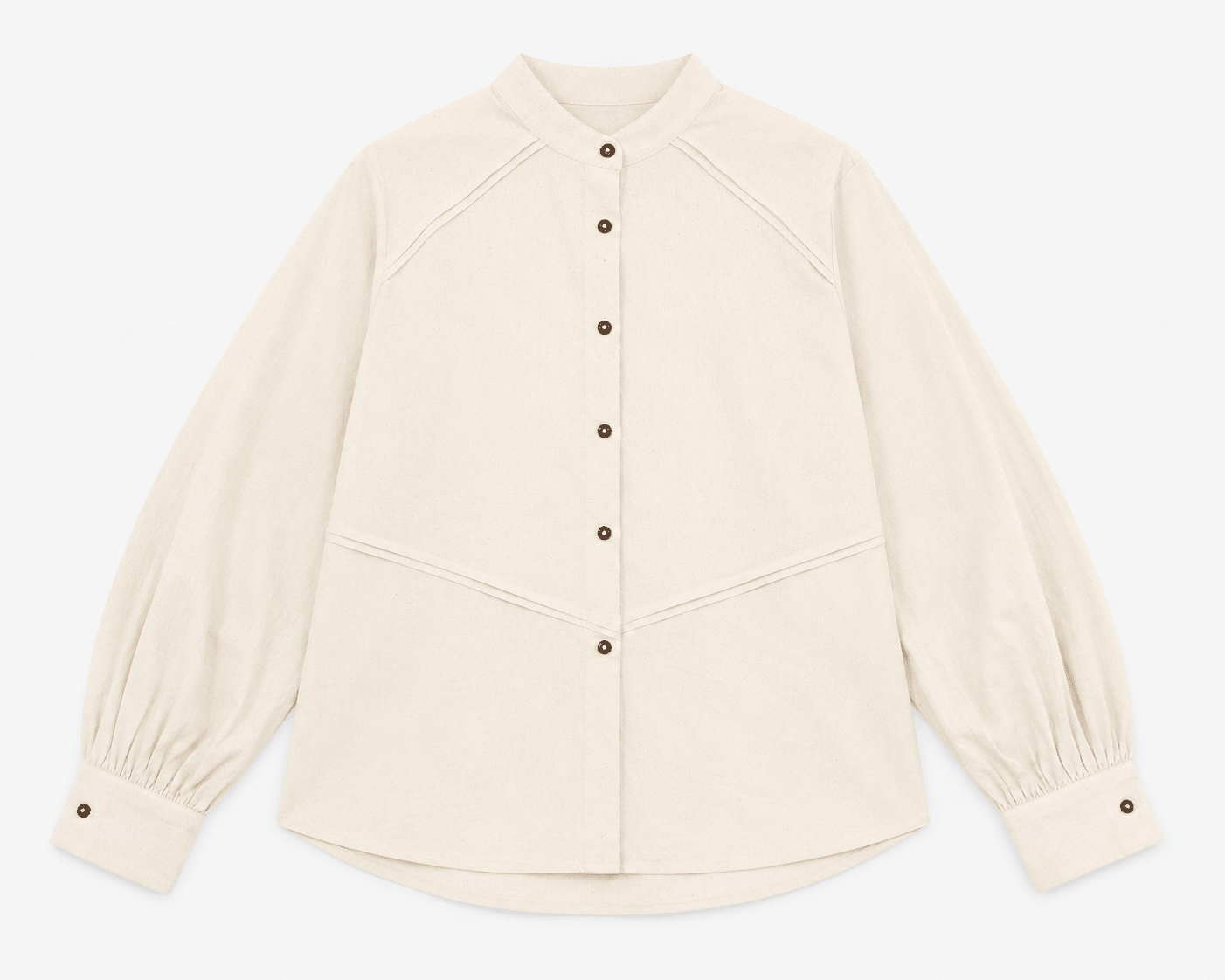 Mirror Tuck Shirt – Contemporary Tucked Detail Shirt for Modern Style – Womens Shirt on Brown Living™. SKU: ACB2026010. Img 1.