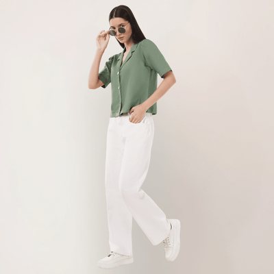 Mistletoe | Hemp Cotton Sustainable Box Shirt | Women – Womens Shirt on Brown Living™. SKU: Mistletoe-XS. Img 2.