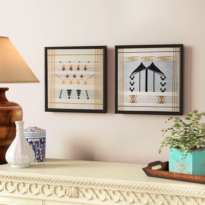 Mithun Fabric Wall Art –15 x 17 Inch | Handcrafted Textile | Unframed – Wall Decor on Brown Living™. SKU: UD00000208. Img 2.