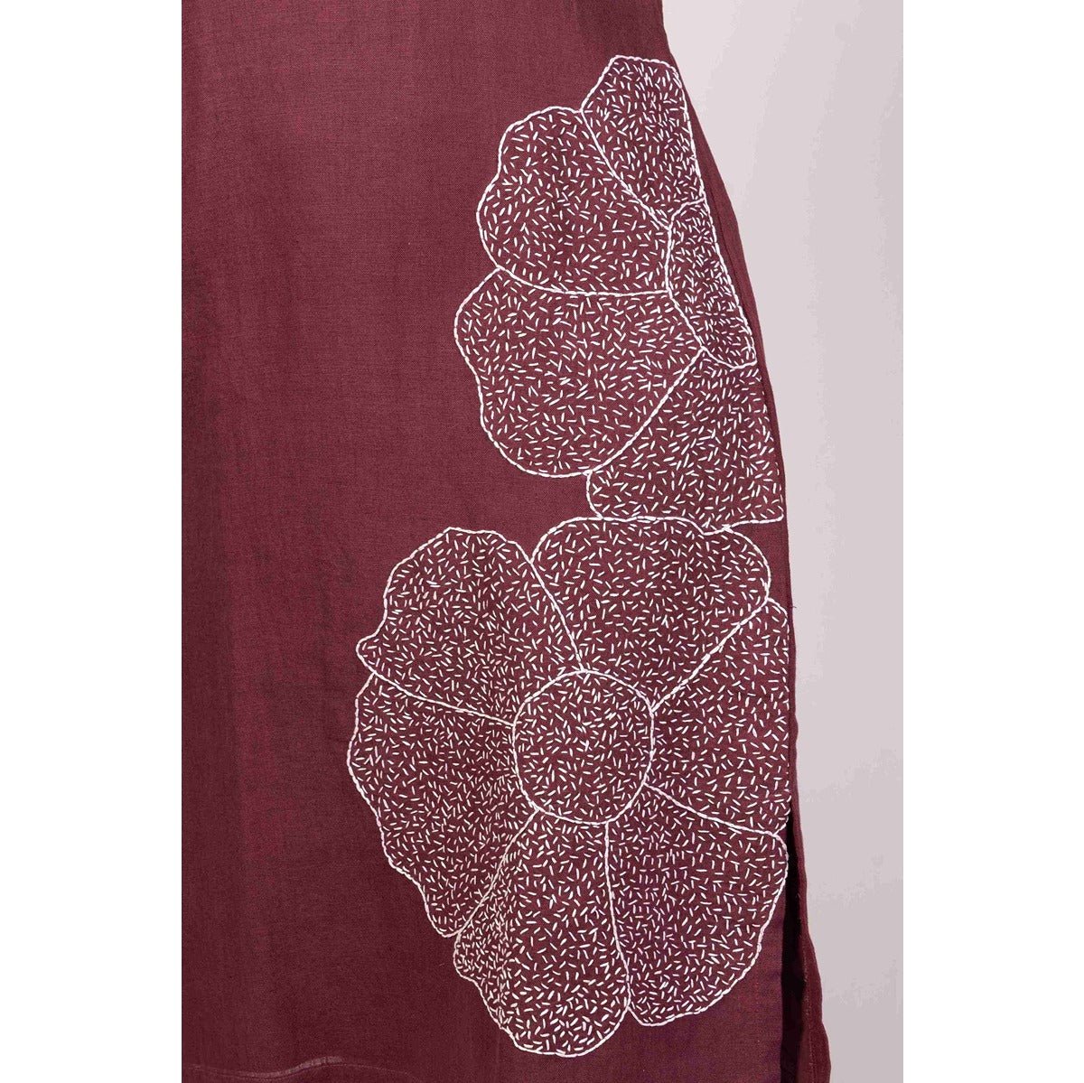 Mitti Dress With Kantha Work For Women – Womens Dress on Brown Living™. SKU: HD1018BlackXS. Img 6.