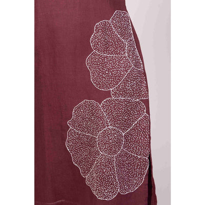 Mitti Dress With Kantha Work For Women – Womens Dress on Brown Living™. SKU: HD1018BlackXS. Img 6.