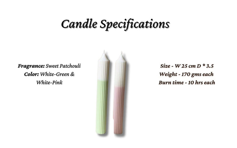 Mix and Match Pillar Candles- Large- Green Pink- Set of 2 | Verified Sustainable Candles Fragrances on Brown Living™