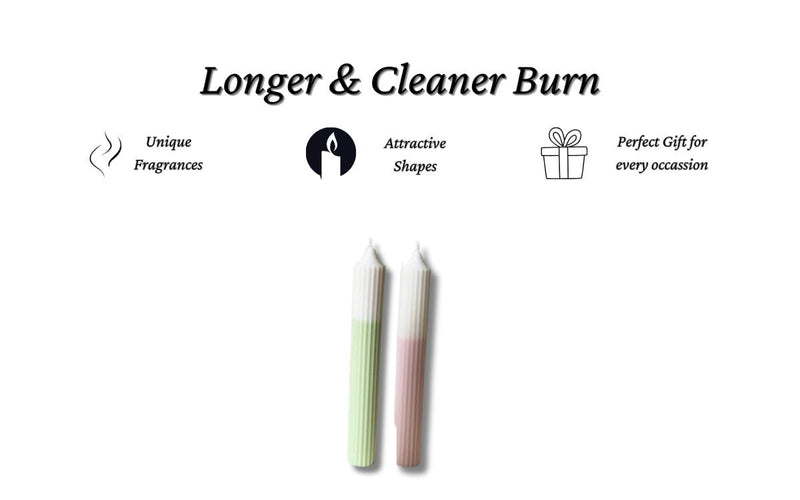 Mix and Match Pillar Candles - Large - Green Pink - Set of 2 | Verified Sustainable by Brown Living™