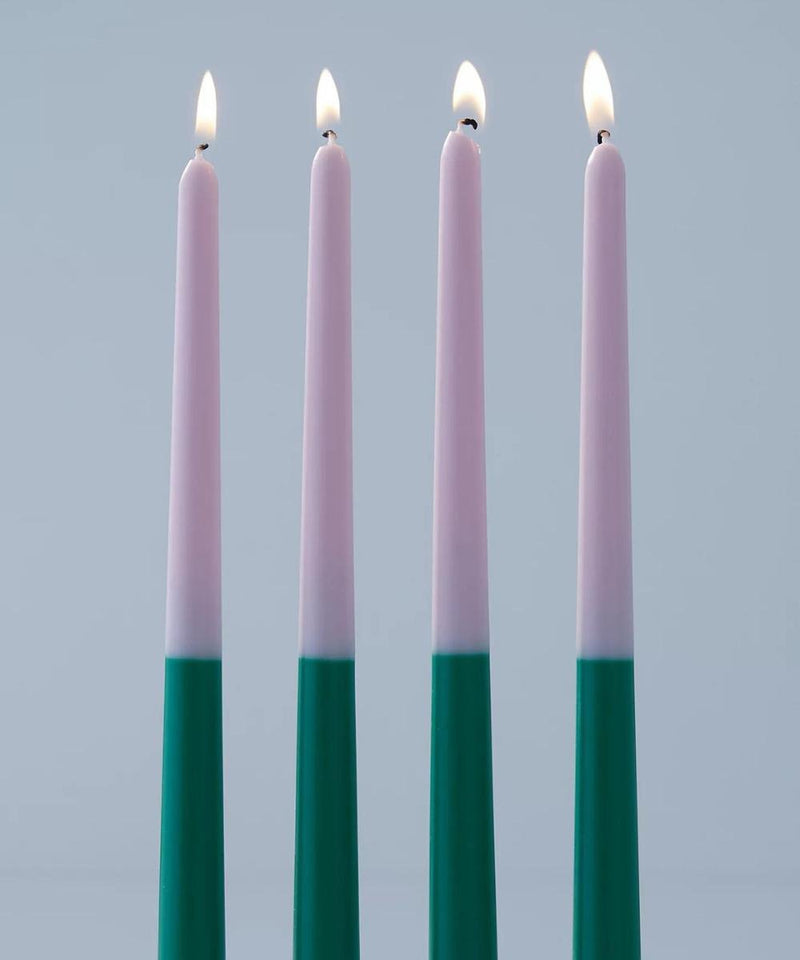 Mix & Match Tapered Candles- Green- Set of 4 | Verified Sustainable Candles Fragrances on Brown Living™