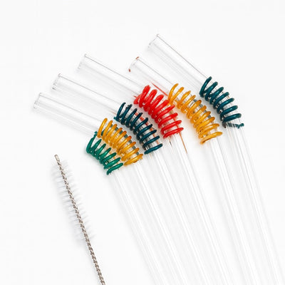 Mix Swirl Glass Straws Pack of 6 – Drinking Straws & Stirrers on Brown Living™. SKU: 06 - LXPX - 9442. Img 1.