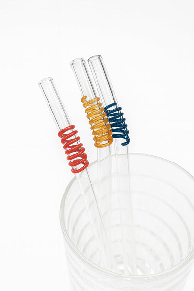 Mix Swirl Glass Straws Pack of 6 – Drinking Straws & Stirrers on Brown Living™. SKU: 06 - LXPX - 9442. Img 2.