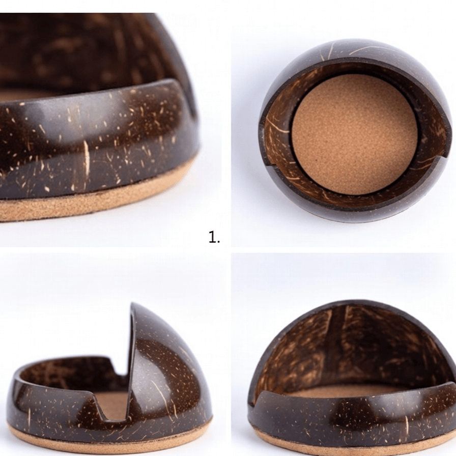 Mobile Holder | Made with Coconut Shell – Desk Accessories on Brown Living™. SKU: KOT-HU-003. Img 2.