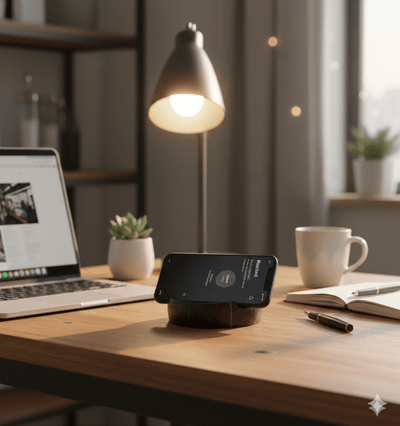 Mobile Holder | Made with Coconut Shell – Desk Accessories on Brown Living™. SKU: KOT-HU-003. Img 3.