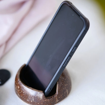 Mobile Holder | Made with Coconut Shell & Teak Wood – Desk Accessories on Brown Living™. SKU: THENGA30. Img 5.
