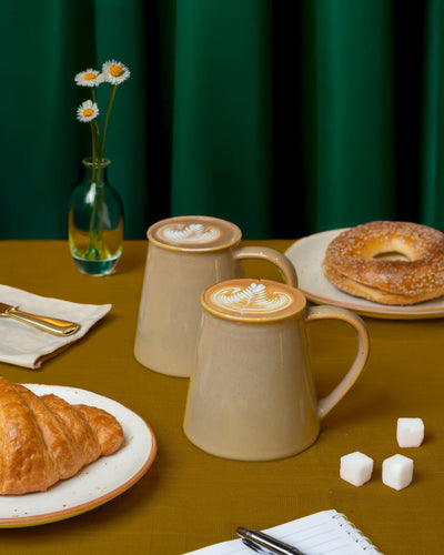 Mocha Melt Ceramic Mug Set of 2 | Handmade Coffee & Tea Mugs – Cups & Saucers on Brown Living™. SKU: MS-DRK-0027-MUG. Img 1.