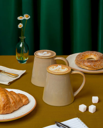 Mocha Melt Ceramic Mug Set of 2 | Handmade Coffee & Tea Mugs – Cups & Saucers on Brown Living™. SKU: MS-DRK-0027-MUG. Img 1.