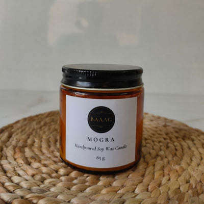 Mogra Scented Soy Wax Candle – Natural & Eco - Friendly – Candles & Fragrances on Brown Living™. SKU: BGSC000007. Img 6.
