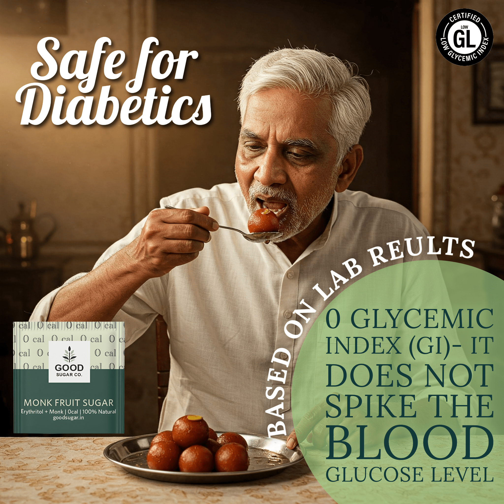 Monk Fruit Sachets | Natural Zero - Calorie Sweetener – Sweets on Brown Living™. SKU: TGS_MFS_S30. Img 4.