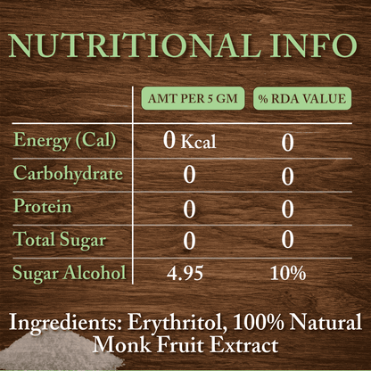 Monk Fruit Sugar | Natural Zero - Calorie Sweetener – Cooking & Baking Supplies on Brown Living™. SKU: TGS_MFS_001. Img 8.