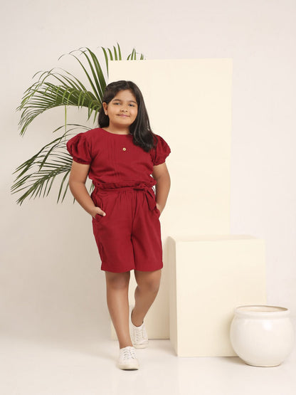 MonoChic Co - ord Shorts Set for Girls – Stylish & Comfortable Outfit – Womens Co - Ord Sets on Brown Living™. SKU: LB06-01-01. Img 3.