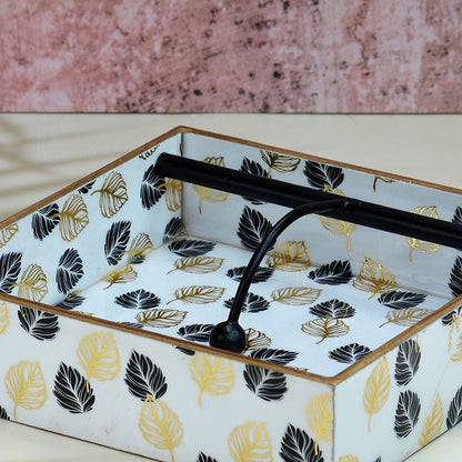 Monochrome Gold Foil MDF Tissue Holder | Verified Sustainable by Brown Living™