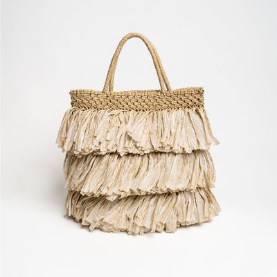 Moonlit Raffia Bag | Handwoven Natural Raffia Shoulder Bag – Handbags on Brown Living™. SKU: S24MOONLRA199-BE. Img 7.