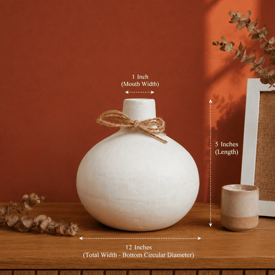 Moonstone Bloom Vase with Dried Flowers | Elegant Neutral Home Decor – Vases on Brown Living™. SKU: V-406. Img 3.