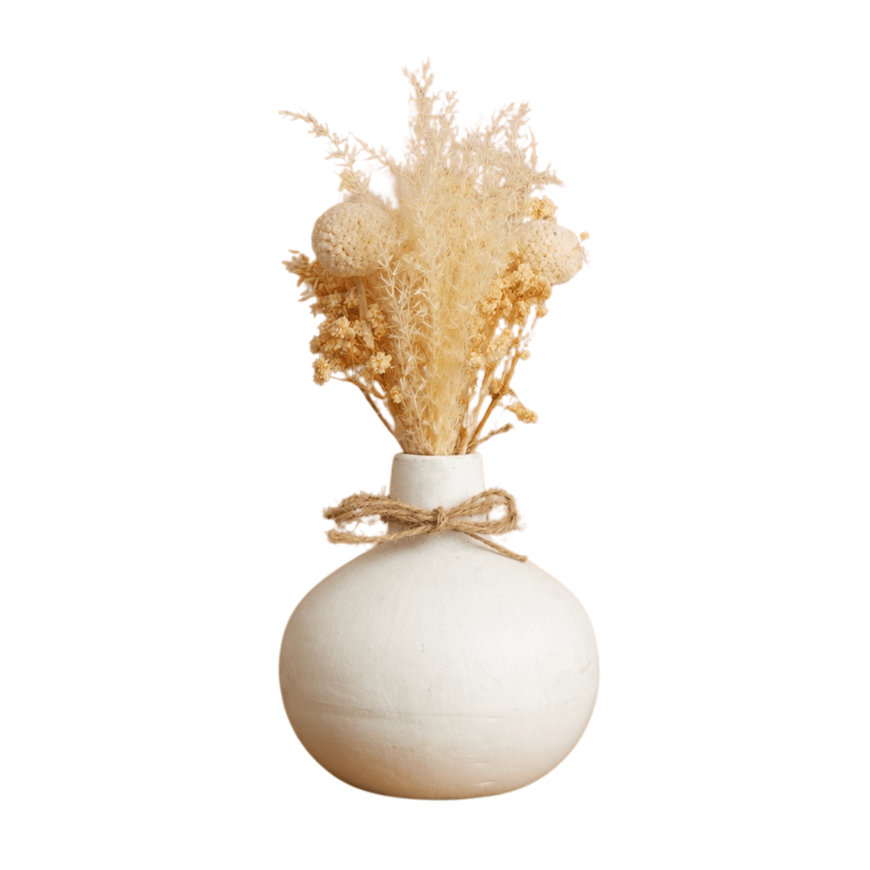 Moonstone Bloom Vase with Dried Flowers | Elegant Neutral Home Decor – Vases on Brown Living™. SKU: V-406. Img 8.