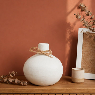 Moonstone Bloom Vase with Dried Flowers | Elegant Neutral Home Decor – Vases on Brown Living™. SKU: V-406. Img 7.