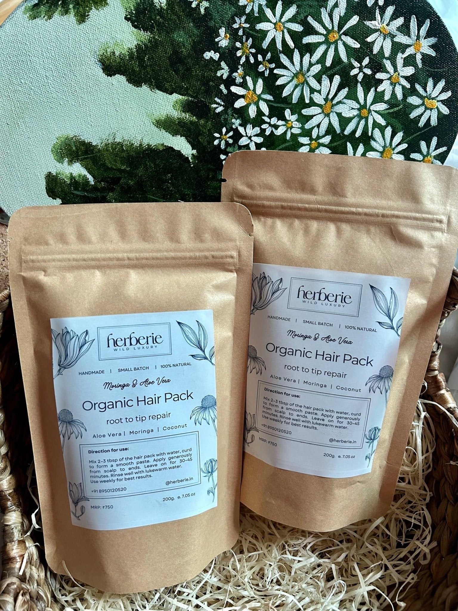 Moringa & Aloe Vera Hair Pack | Nourishing Hair Mask | 200g – Hair Pack on Brown Living™. SKU: MAHP-200. Img 2.