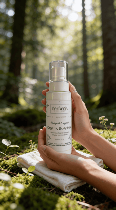 Moringa & Frangipani Organic Body Milk Spray | 120ml – Body Lotion on Brown Living™. SKU: MFBM-120. Img 2.