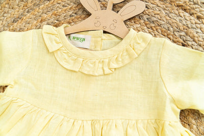 Morning Sunshine 100% Hemp Baby Frock Premium Soft Dress – Kids Frocks & Dresses on Brown Living™. SKU: ARN002_0-3. Img 3.