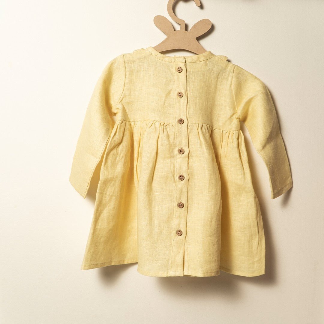 Morning Sunshine 100% Hemp Baby Frock Premium Soft Dress – Kids Frocks & Dresses on Brown Living™. SKU: ARN002_0-3. Img 2.