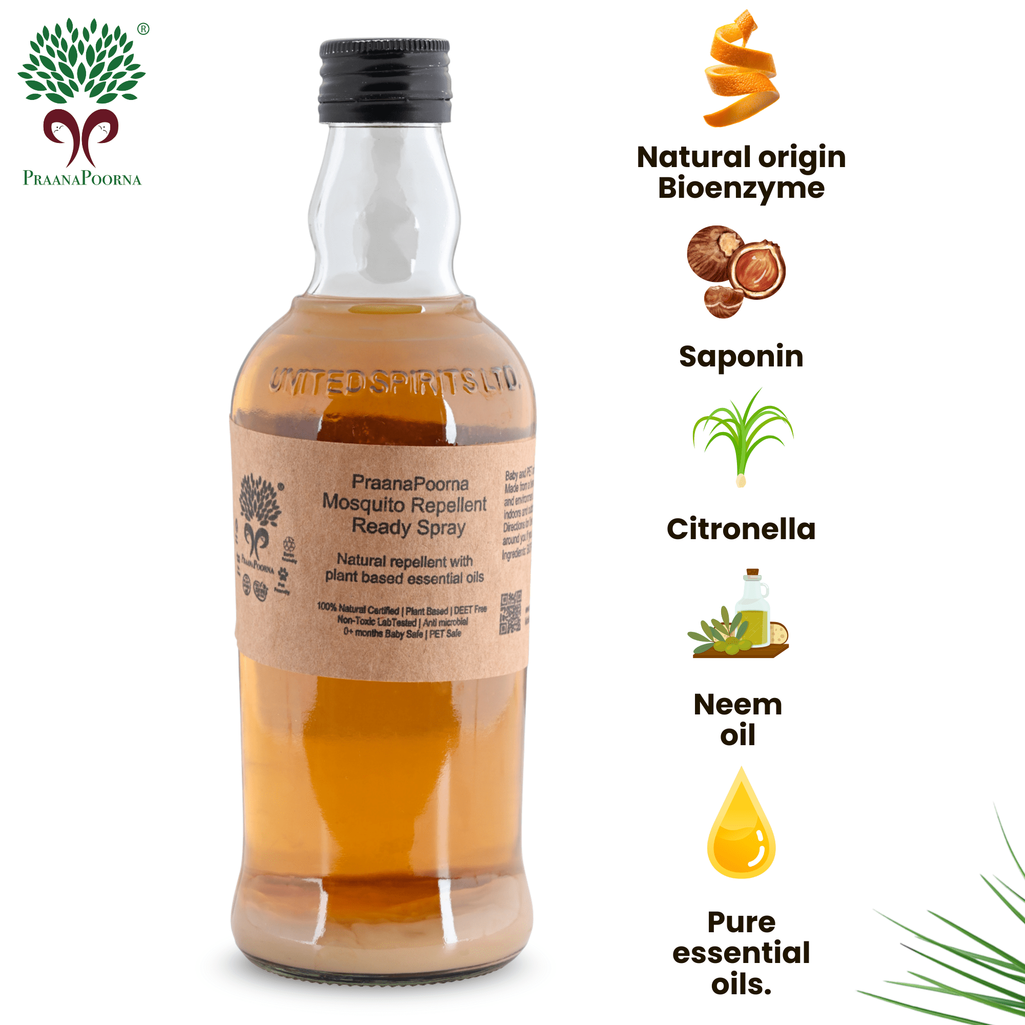 Mosquito Repellent Daily Spray 300ml – Insect Repellent on Brown Living™. SKU: 133-08222-praanapoorna-A50-S. Img 4.