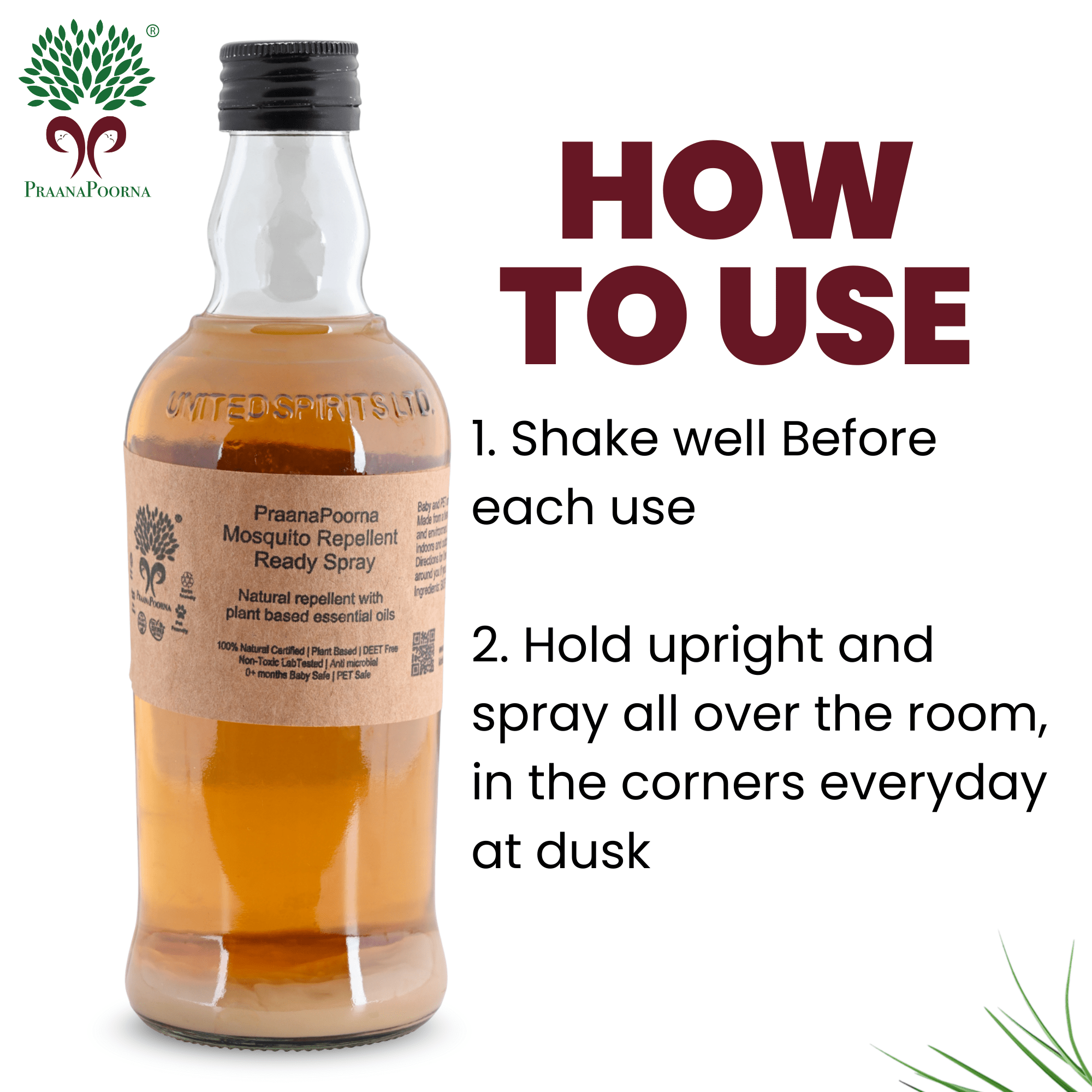 Mosquito Repellent Daily Spray 300ml – Insect Repellent on Brown Living™. SKU: 133-08222-praanapoorna-A50-S. Img 5.