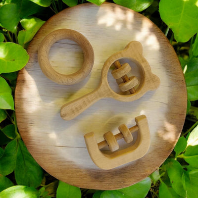 Most Loved Neem Rattles & Teethers – Mickey Head, C - Shape & Ring Shape – Wooden Toys on Brown Living™. SKU: RT_MKHD-C-RNG. Img 5.