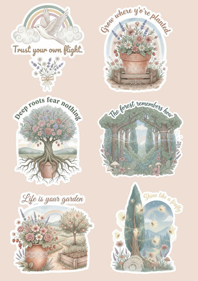 Motivational Mindfulness Quotes Stickers For Journaling & Vision Board – Stationery on Brown Living™. SKU: 15-CA18-MotivationalStickers. Img 2.