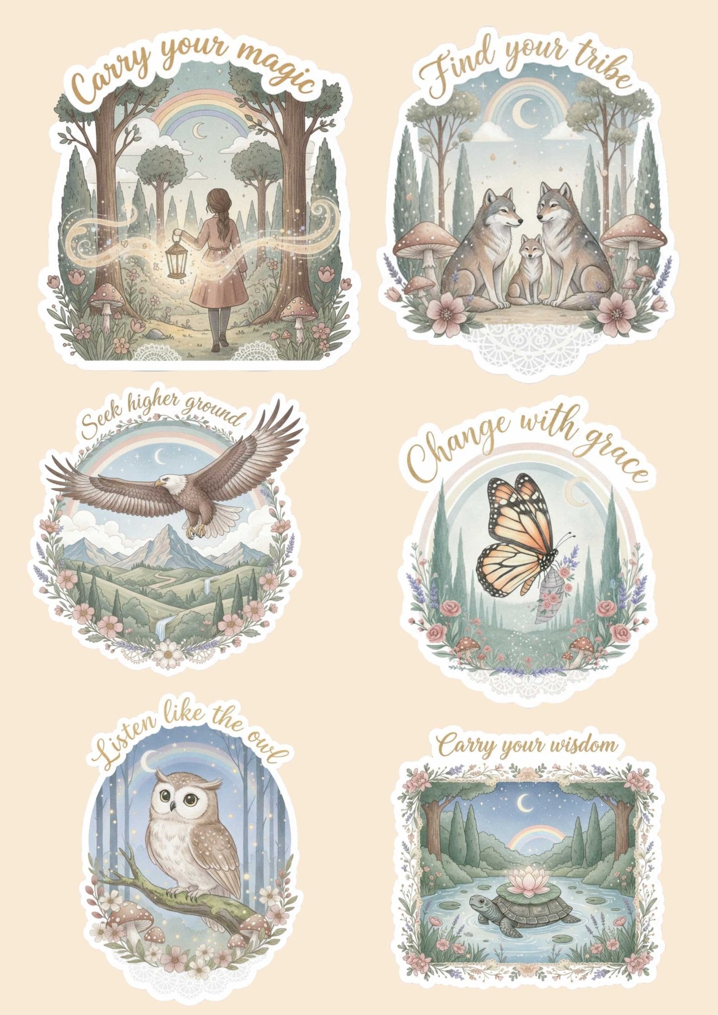 Motivational Mindfulness Quotes Stickers For Journaling & Vision Board – Stationery on Brown Living™. SKU: 15-CA18-MotivationalStickers. Img 3.