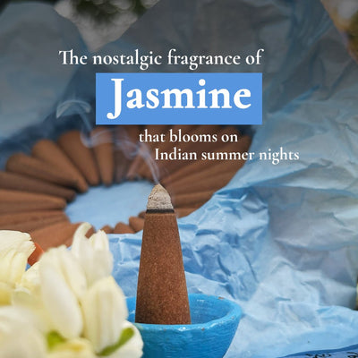Motiya Dhoop - Pure Jasmine Incense Cones – Candles & Fragrances on Brown Living™. SKU: BFD05. Img 6.