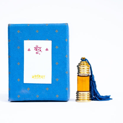 मोतिया | Motiya Natural Perfume Oil (Jasmine Attar) – Essential Oils by Boond Fragrances available on Brown Living™. 6ml . SKU: BF02a. Img 1.