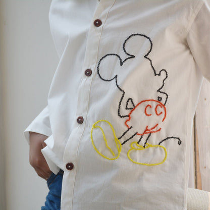 Mouse Embellished Cotton Shirt – Kids Shirts on Brown Living™. SKU: MECS - 010. Img 8.