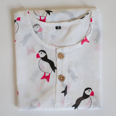 Mr. Puffin - Unisex Kids Cotton Nightwear – Kids Pyjamas on Brown Living™. SKU: MITHNW - 035 - 1. Img 4.