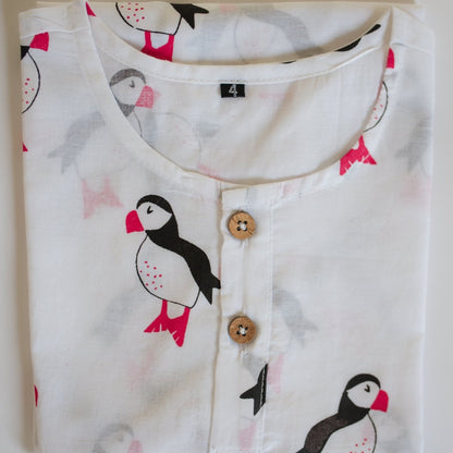 Mr. Puffin - Unisex Kids Cotton Nightwear | Verified Sustainable by Brown Living™