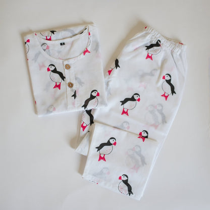 Mr. Puffin - Unisex Kids Cotton Nightwear | Verified Sustainable by Brown Living™