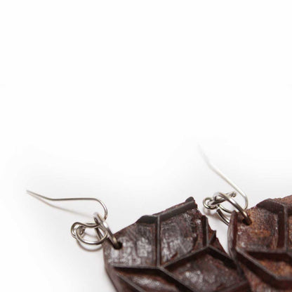 Mriga Rekh Wooden Earrings With Wood Block Carving – Jewellery on Brown Living™. SKU: UARKHWJER007. Img 5.