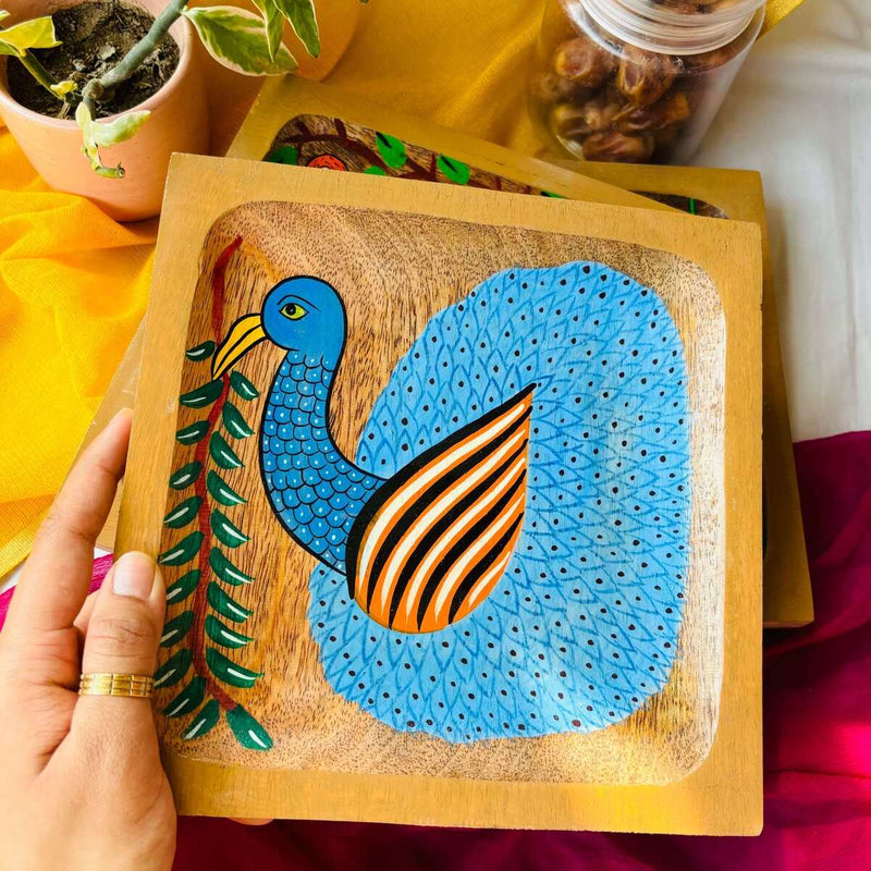 Mudit Square Handcrafted Mango Wood Platter | Verified Sustainable Trays & Platters on Brown Living™